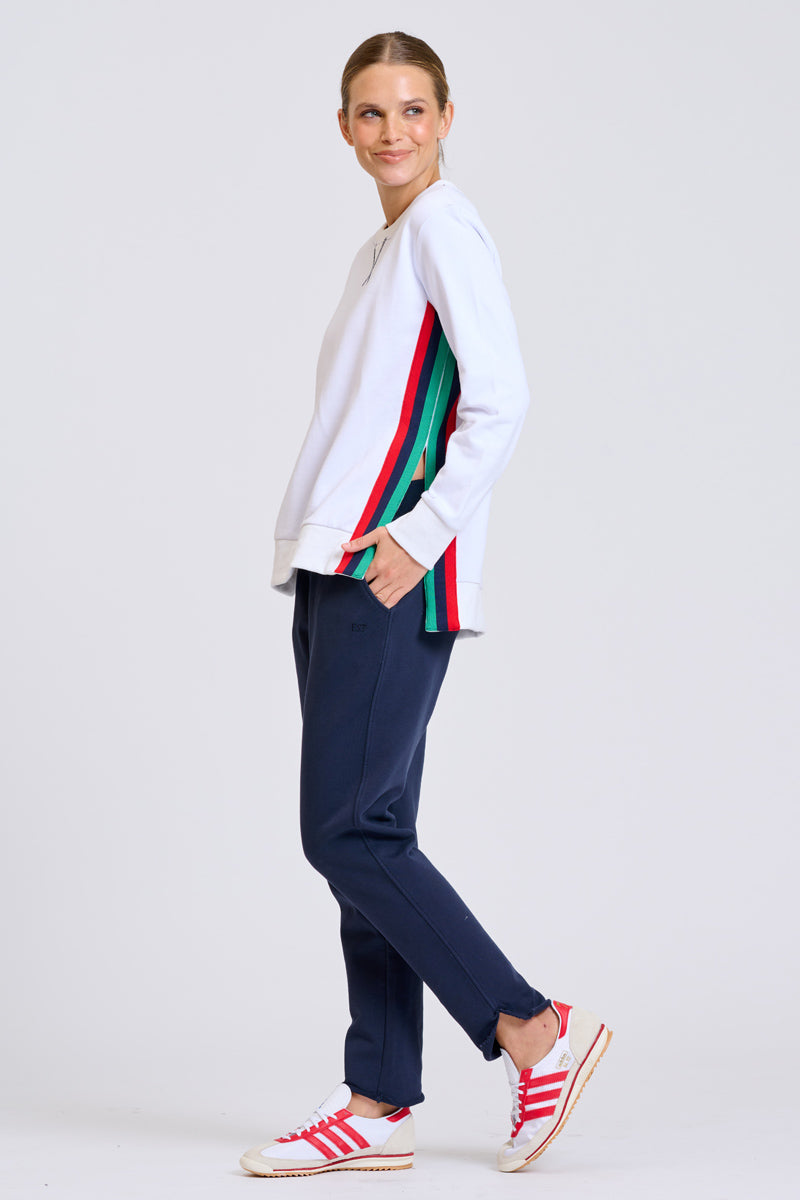 EST Classic Side Trim Sweatshirt - White