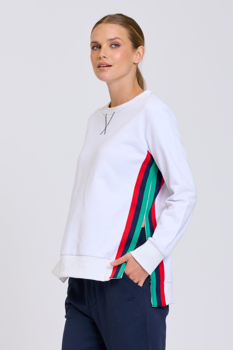EST Classic Side Trim Sweatshirt - White
