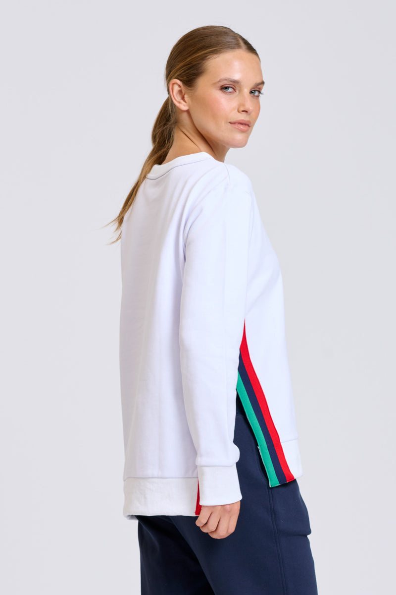 EST Classic Side Trim Sweatshirt - White