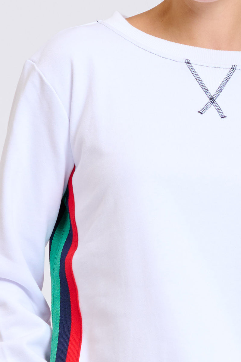 EST Classic Side Trim Sweatshirt - White
