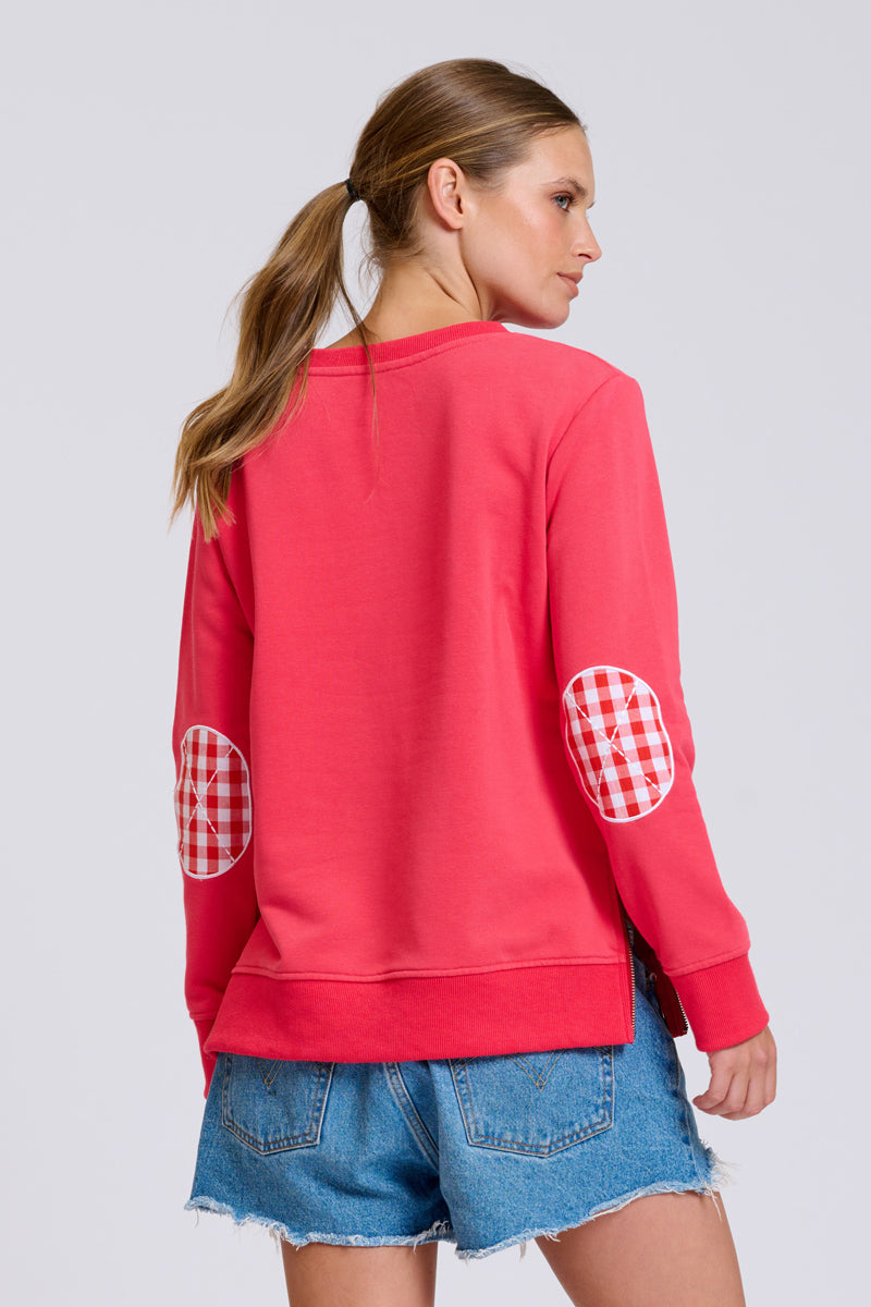 EST Classic Zipside Sweatshirt Heart - Nantucket Red Combo