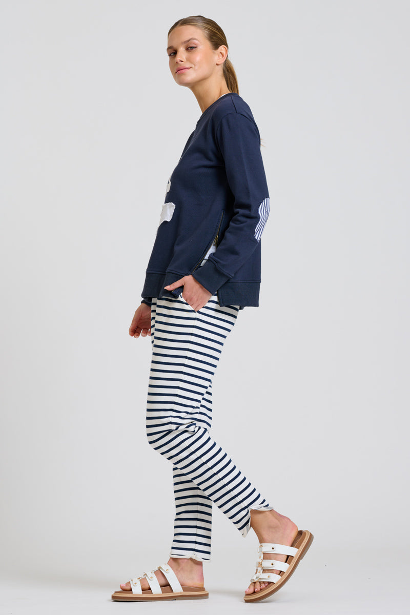 EST Classic Zipside Sweatshirt Nautical - Navy/White