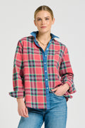 Helena Girlfriend Shirt - Rose Plaid