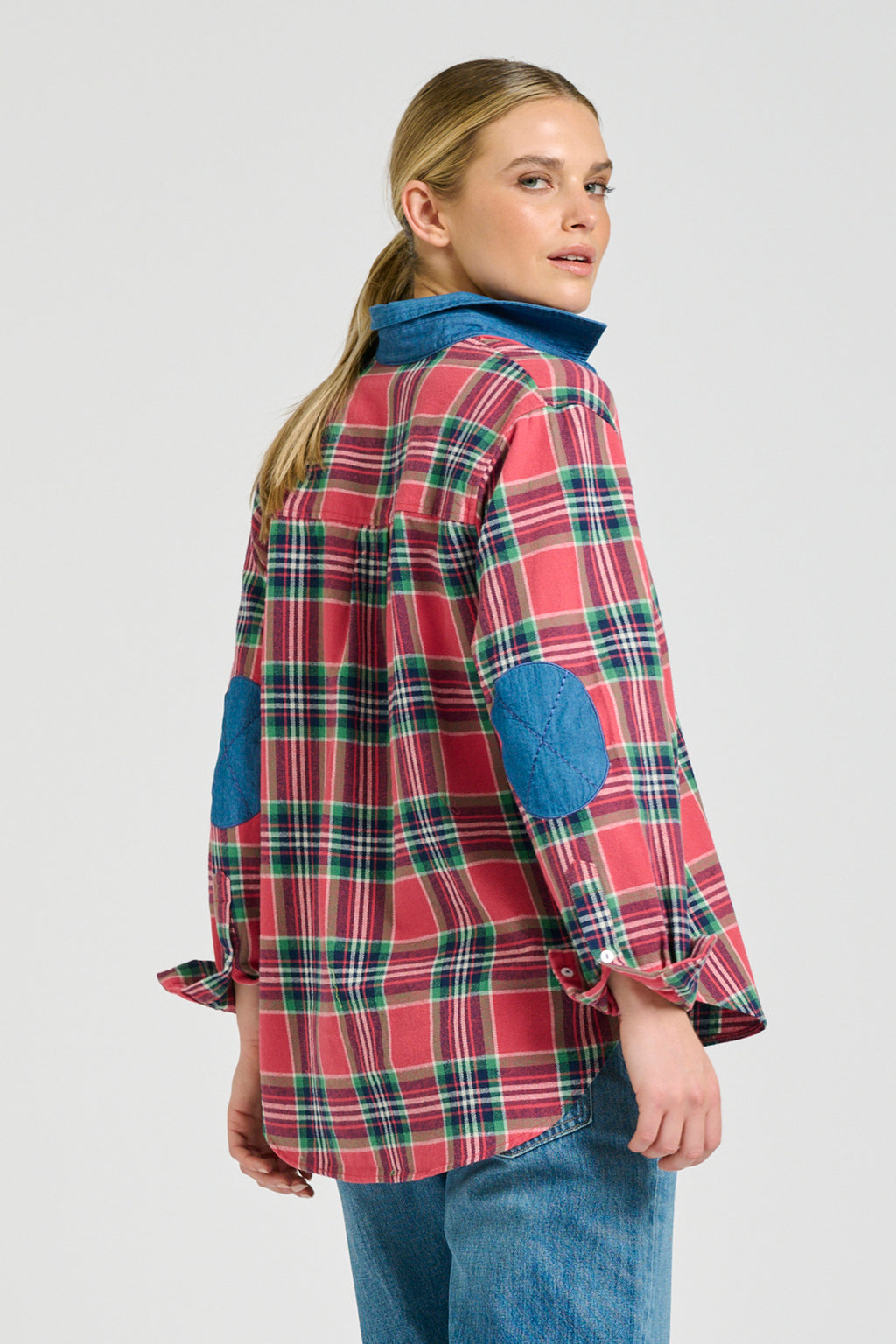 Helena Girlfriend Shirt - Rose Plaid