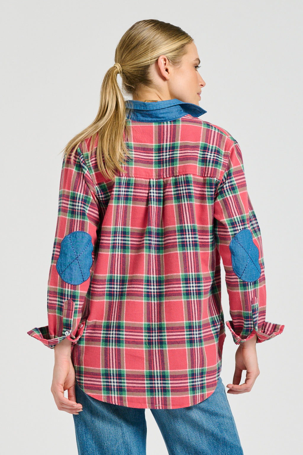 Helena Girlfriend Shirt - Rose Plaid