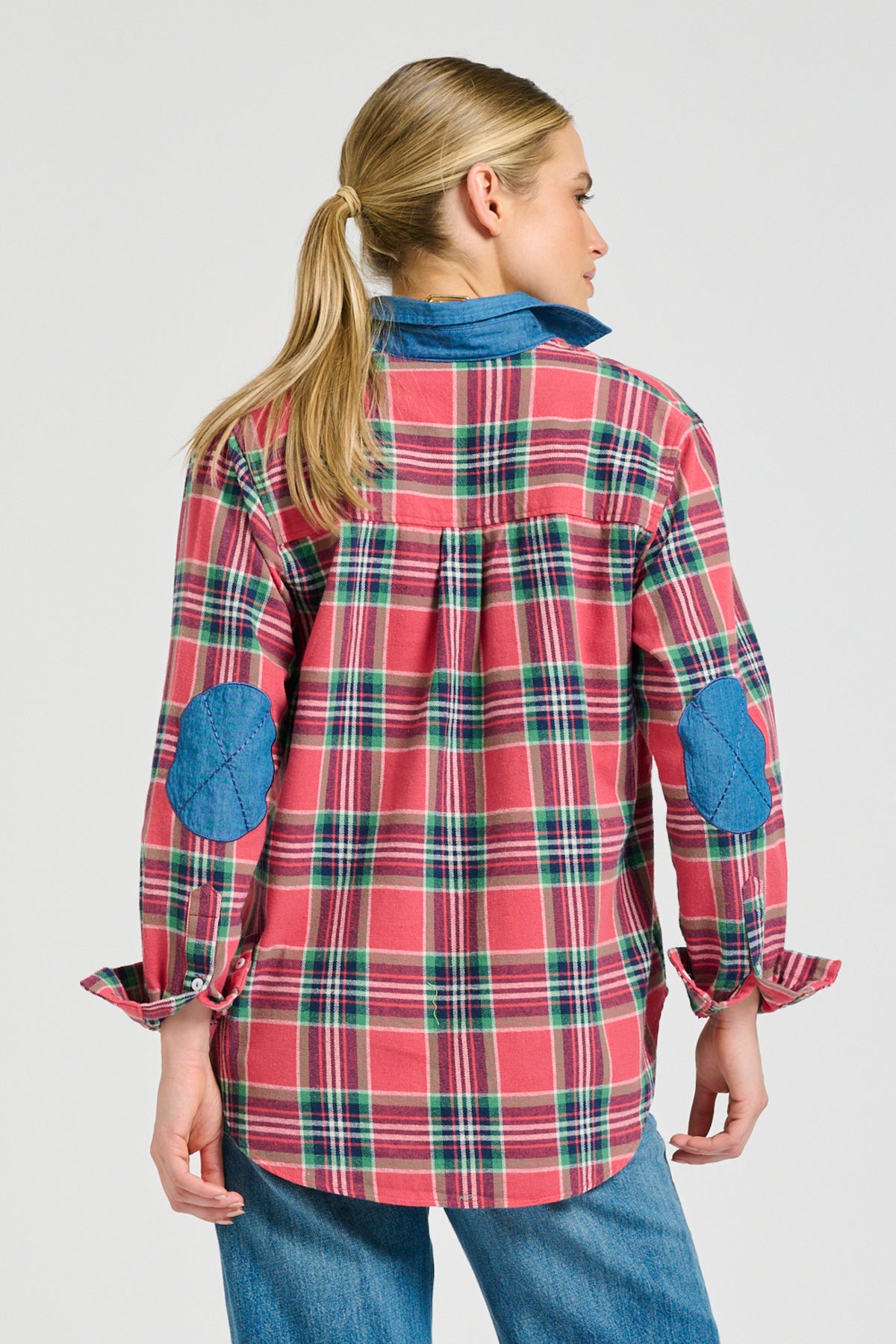 Helena Girlfriend Shirt - Rose Plaid