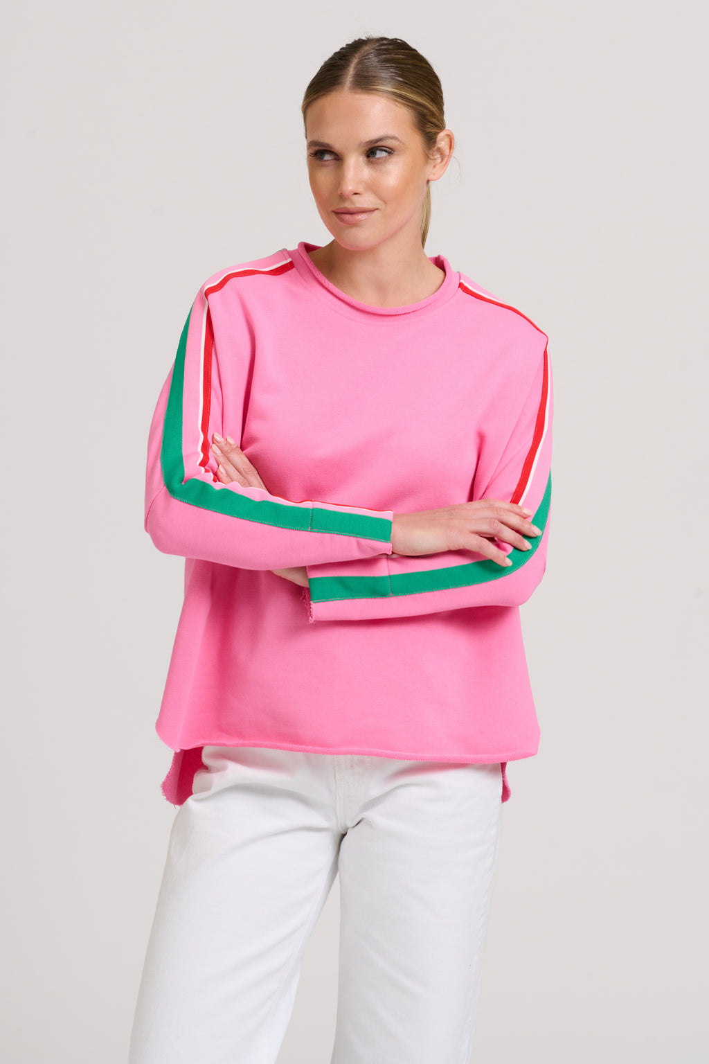 Raw Tape Sweatshirt - Hot Pink