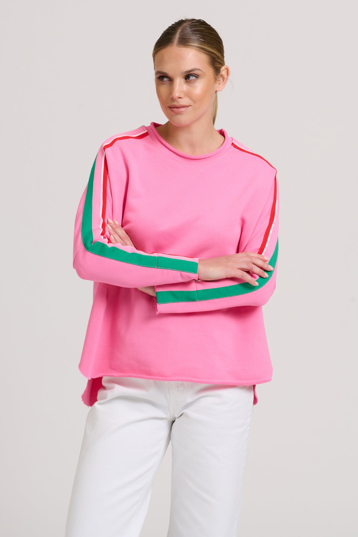 Raw Tape Sweatshirt - Hot Pink