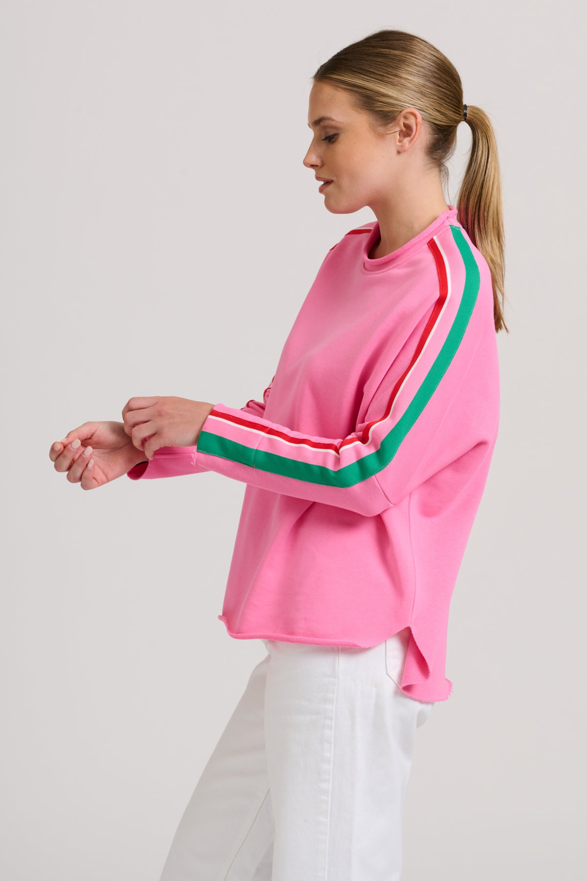 Raw Tape Sweatshirt - Hot Pink