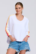 EST Raw V Neck Tape Sweatshirt - White