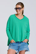 EST Raw V2 Neck Sweatshirt - Pea Green
