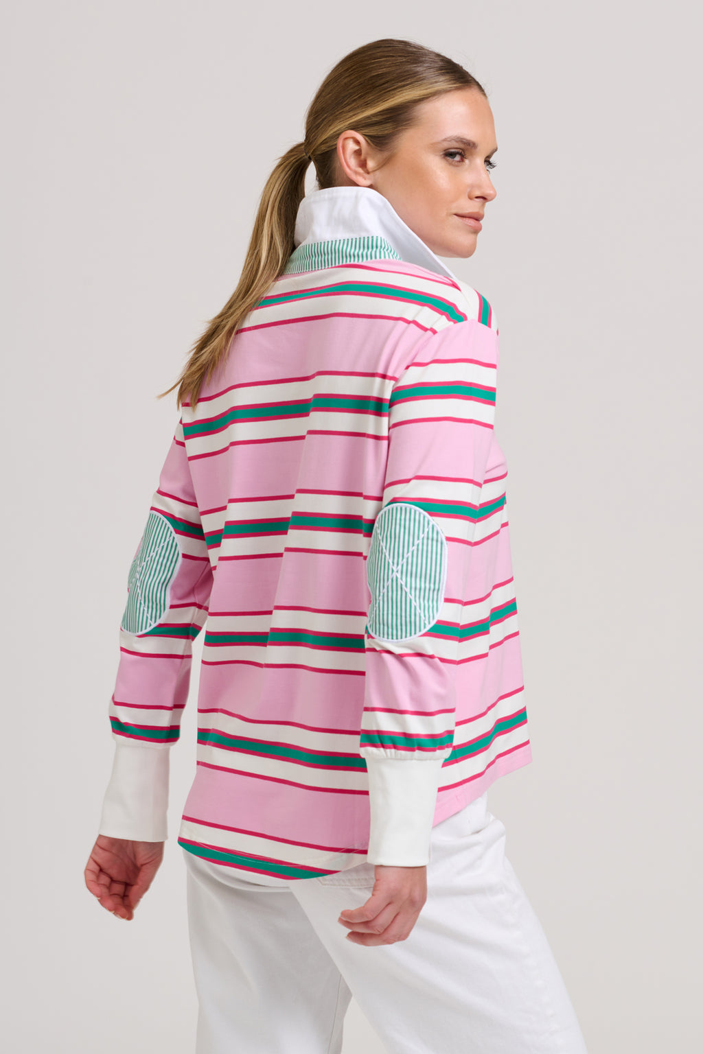 Robbie Rugby Sweatshirt - Pink Multi Stripe