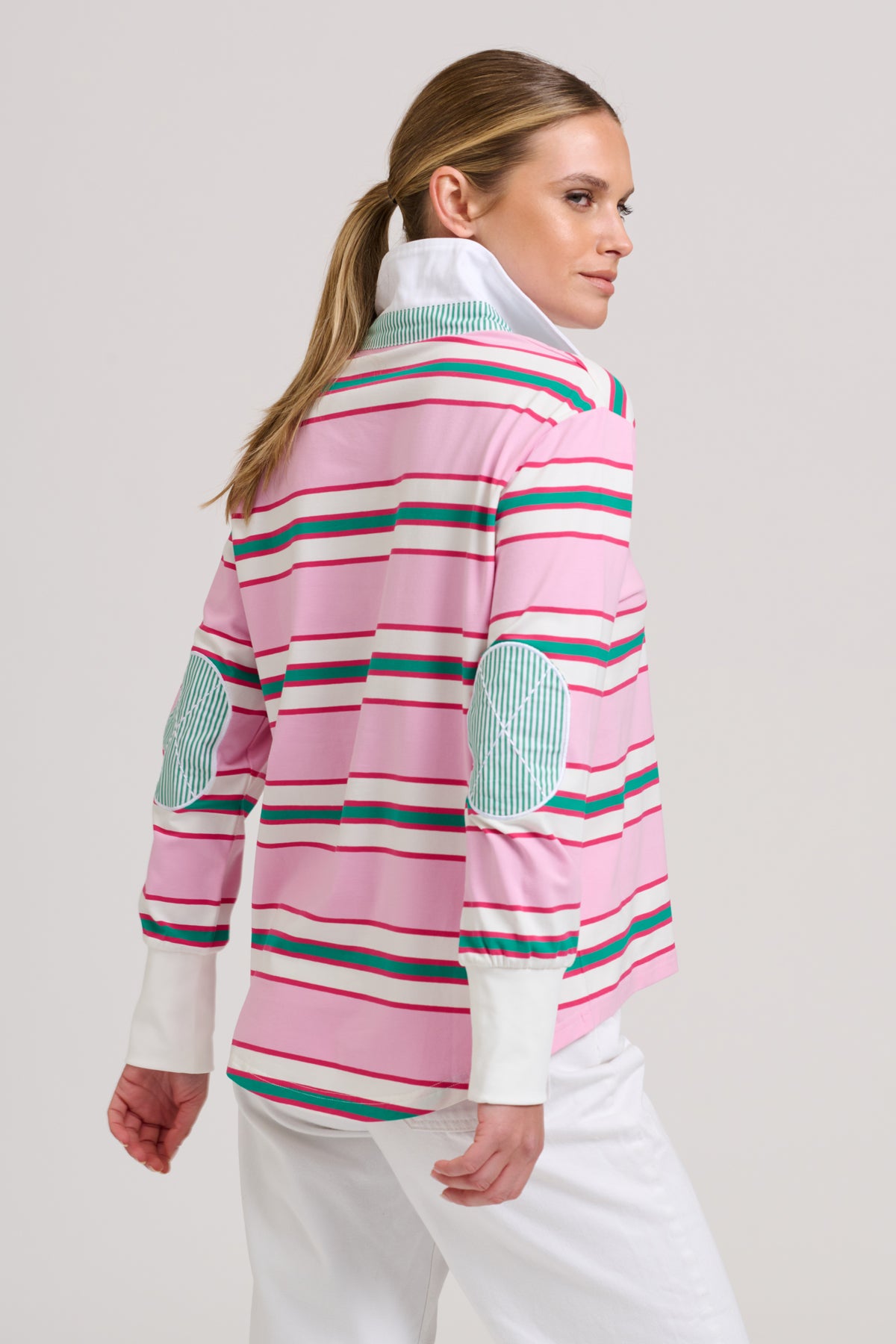Robbie Rugby Sweatshirt - Pink Multi Stripe
