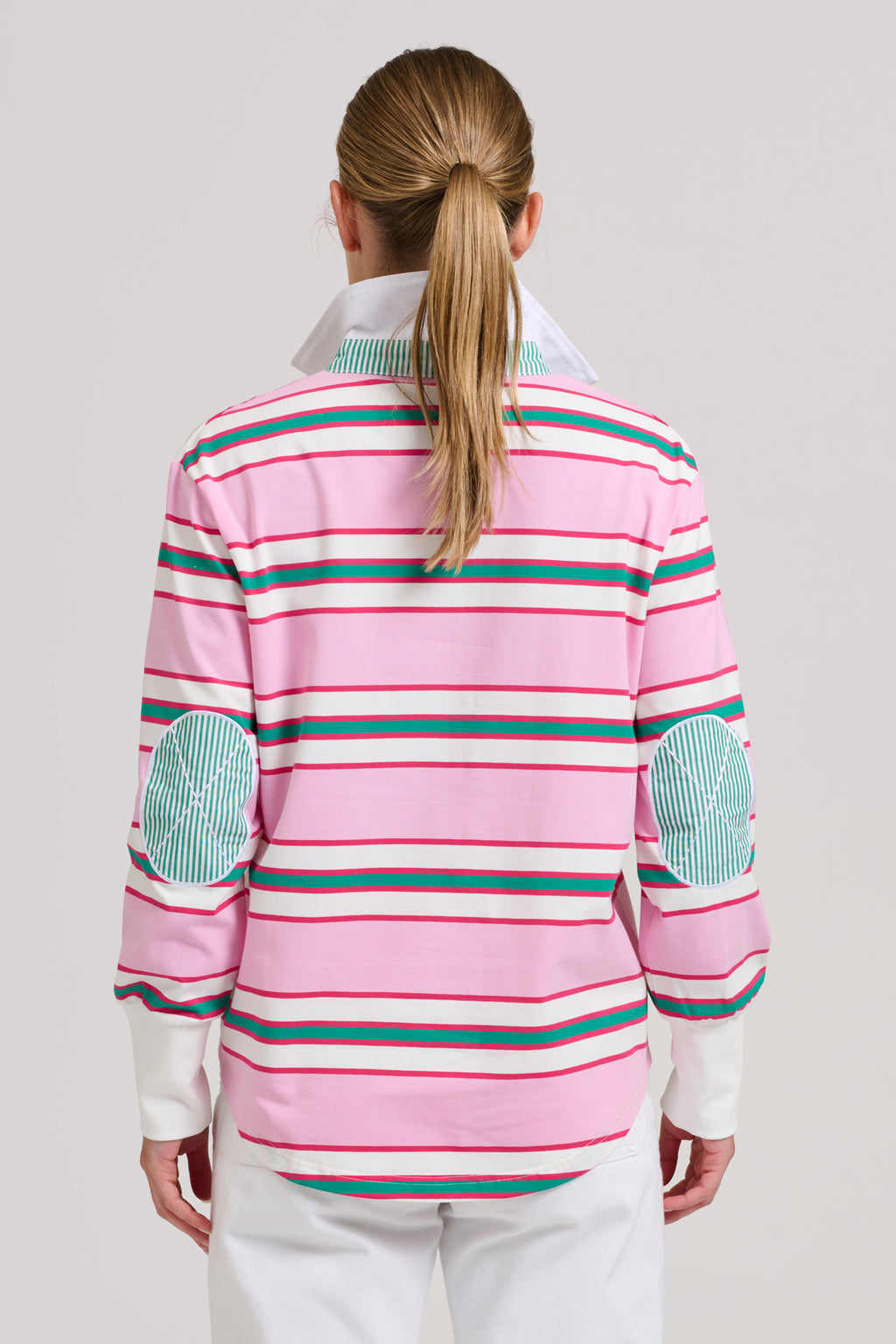 Robbie Rugby Sweatshirt - Pink Multi Stripe
