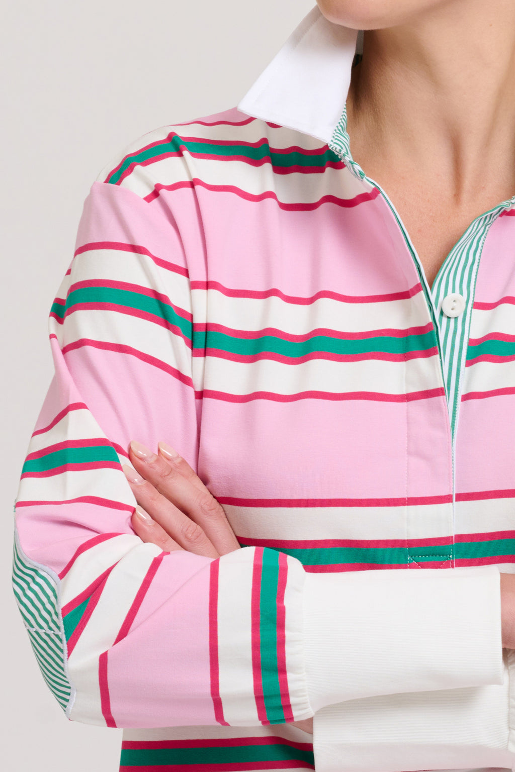 Robbie Rugby Sweatshirt - Pink Multi Stripe