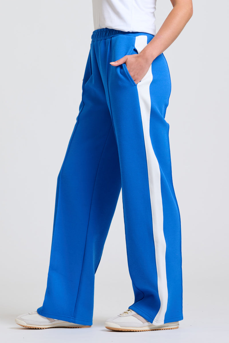 EST Scuba Trackpant - Azure Blue / White Stripe