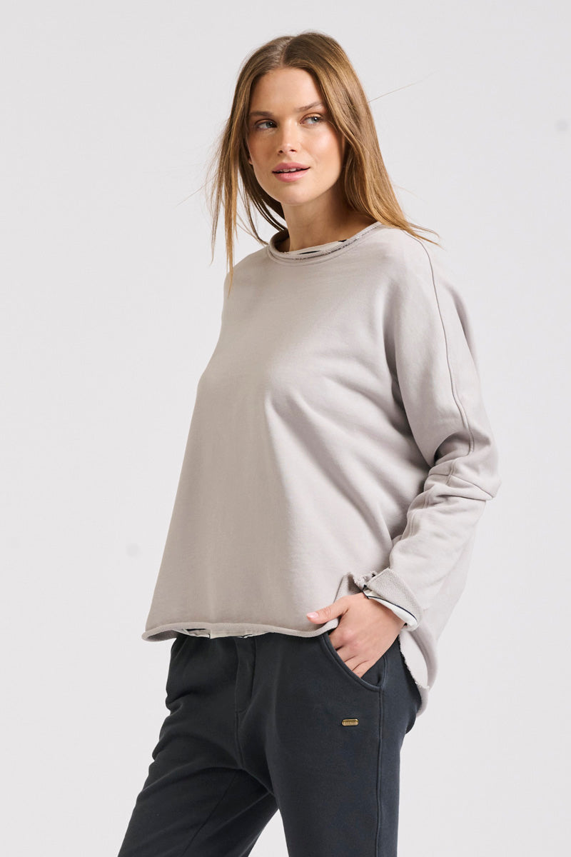 Raw Long Sleeve Sweatshirt - French Grey