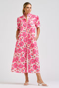 Anais Shirtdress - Ivory Neon Floral