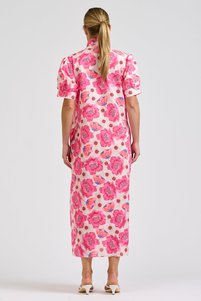 Anais Shirtdress - Ivory Neon Floral