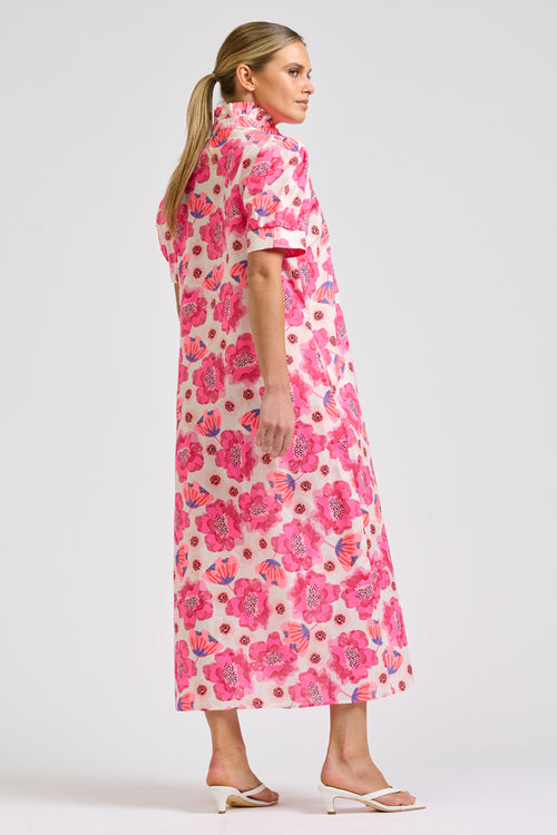 Anais Shirtdress - Ivory Neon Floral