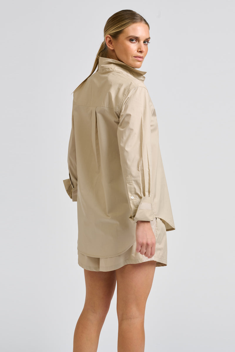Ashley Shorts Grosgrain Trim - Biscuit