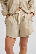 Ashley Shorts Grosgrain Trim - Biscuit