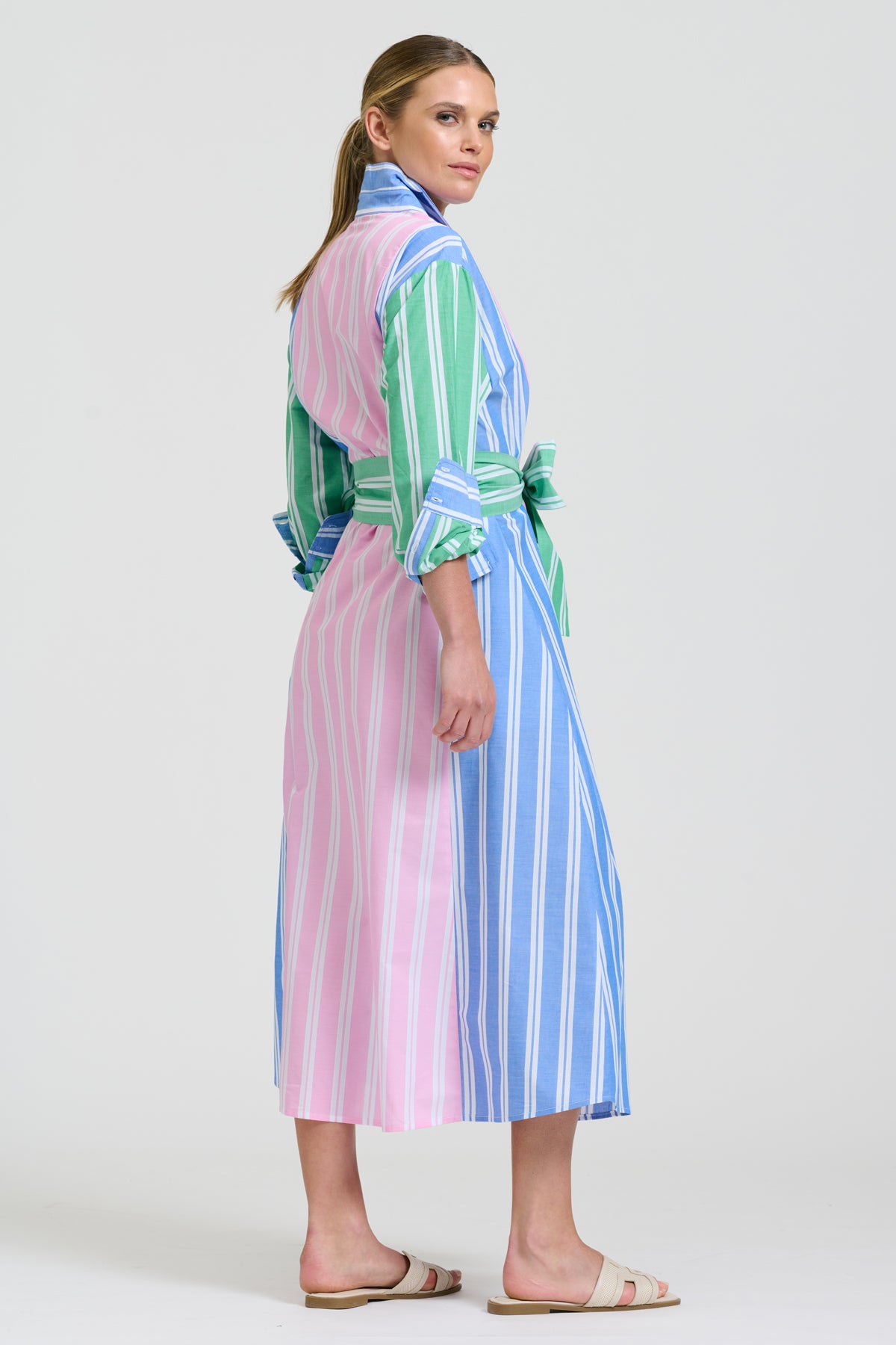 Bijou Longline Shirt Dress - Stripe Combo