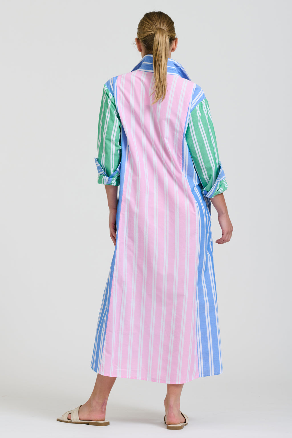 Bijou Longline Shirt Dress - Stripe Combo
