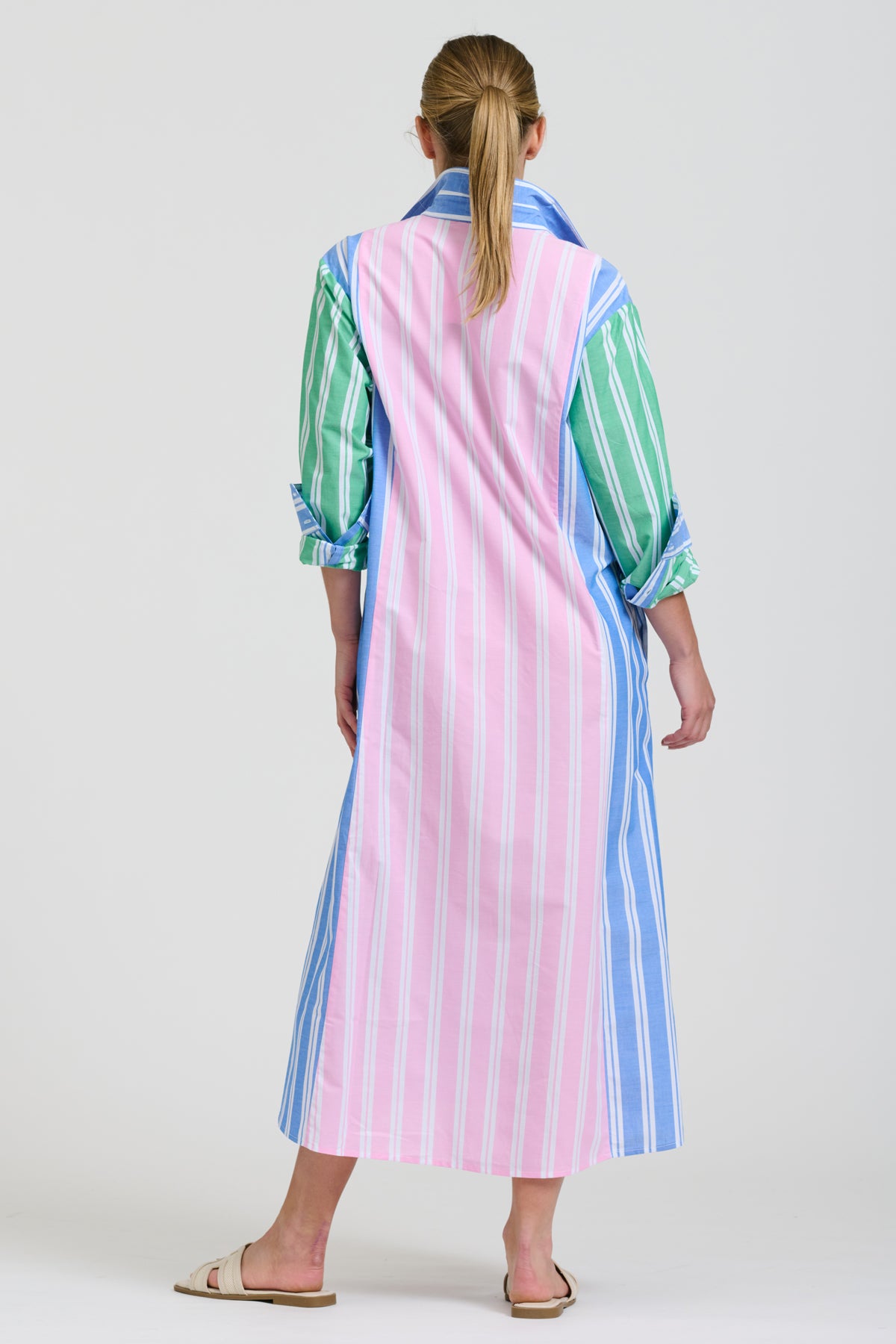 Bijou Longline Shirt Dress - Stripe Combo