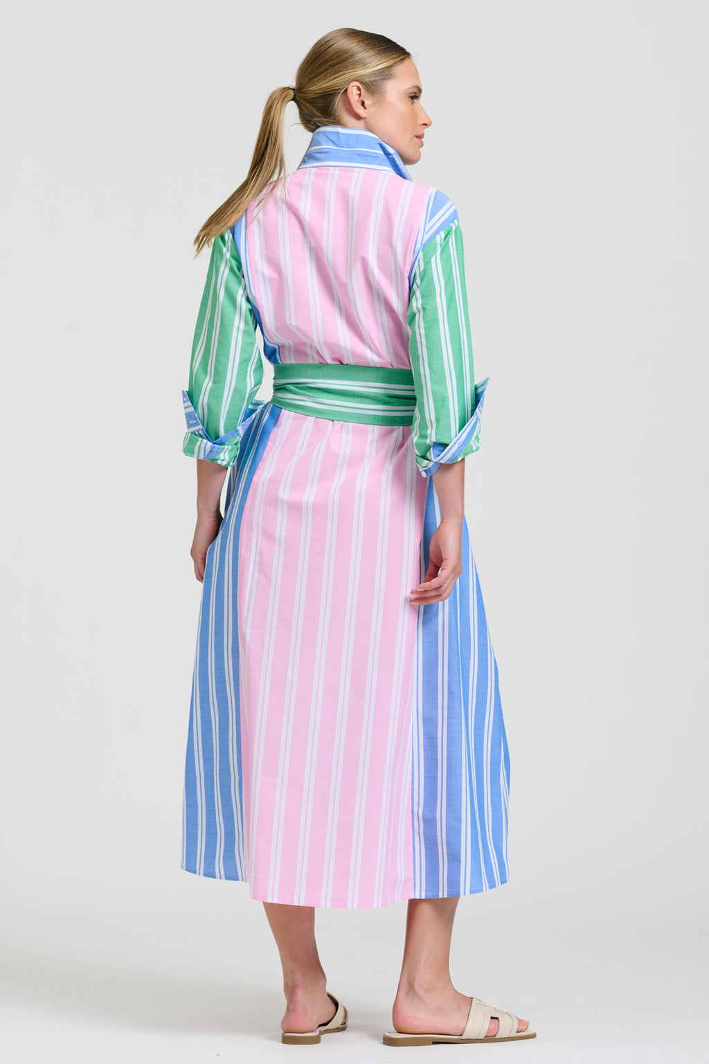 Bijou Longline Shirt Dress - Stripe Combo