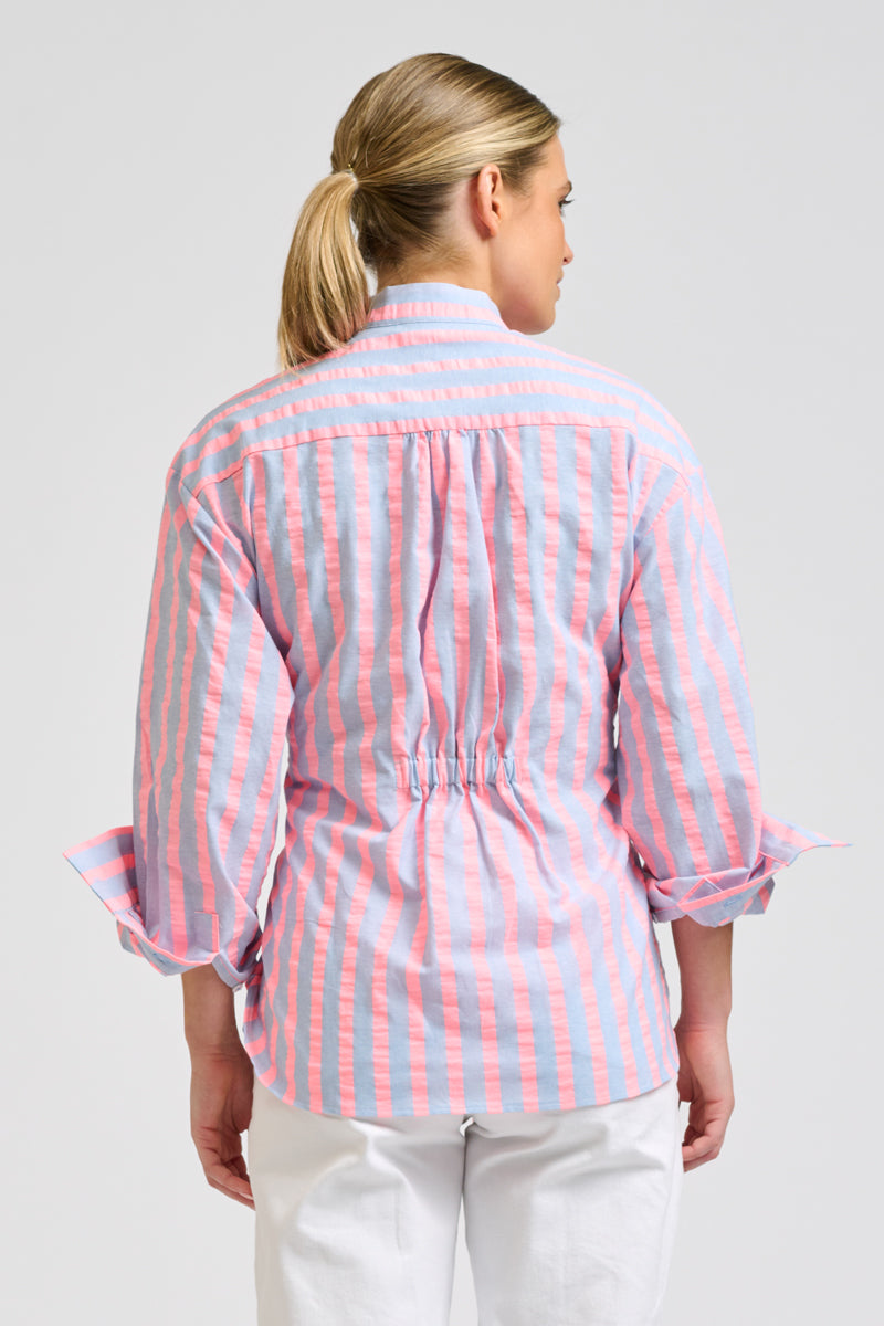 Billy Tie Shirt - Chambray Neon