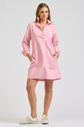 Candy Popover Dress - Coral Oxford