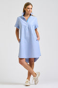 Catie Dress - Blue Oxford