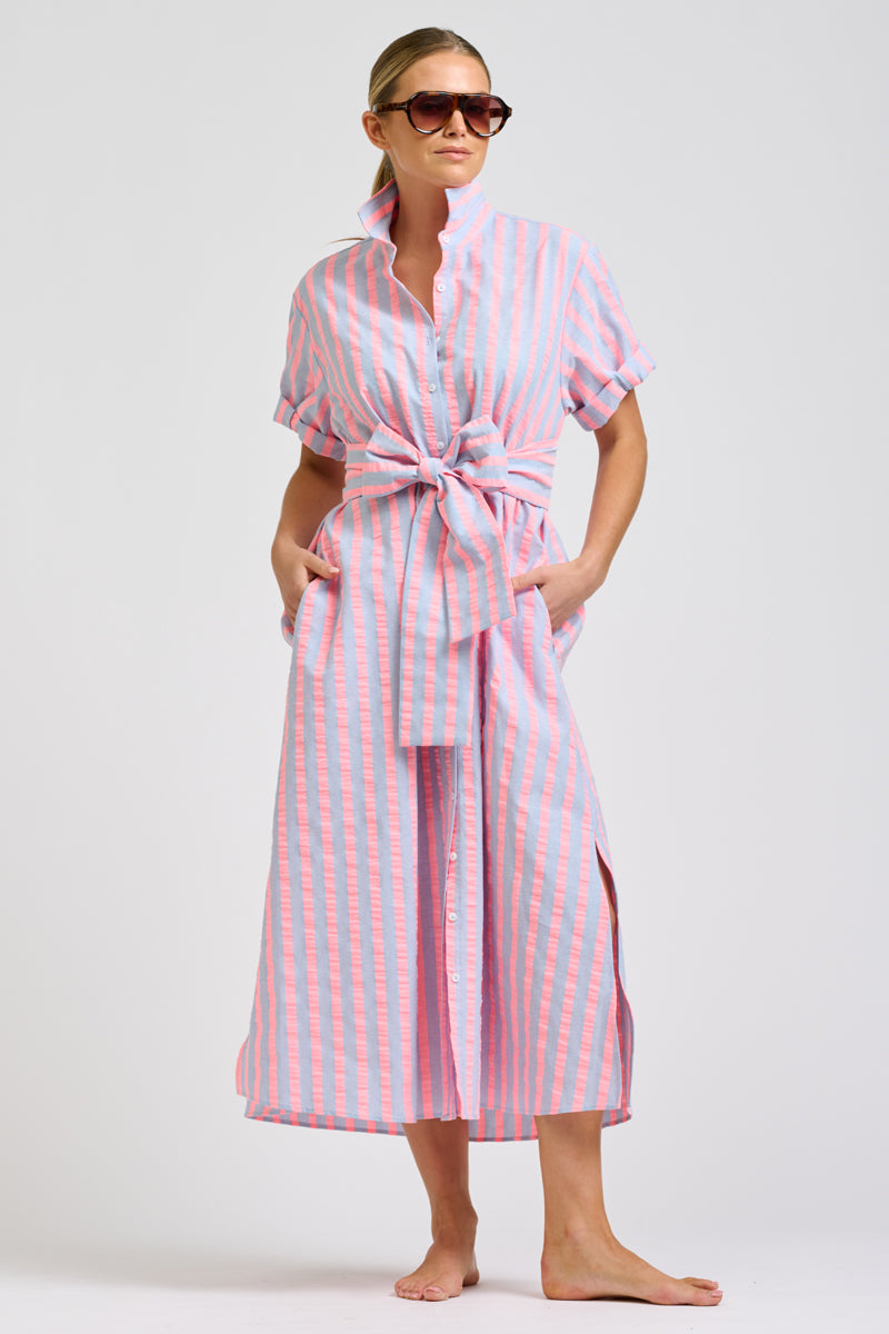Lucy Dress - Chambray Neon