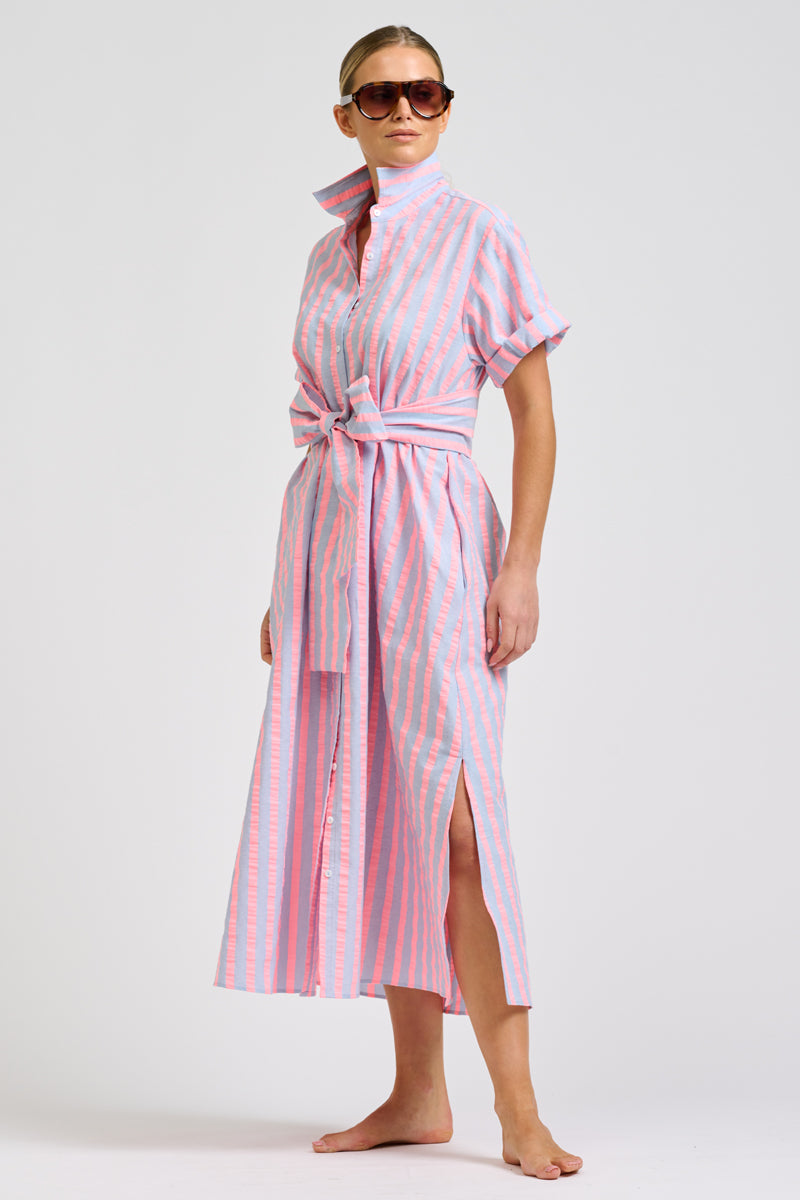 Lucy Dress - Chambray Neon