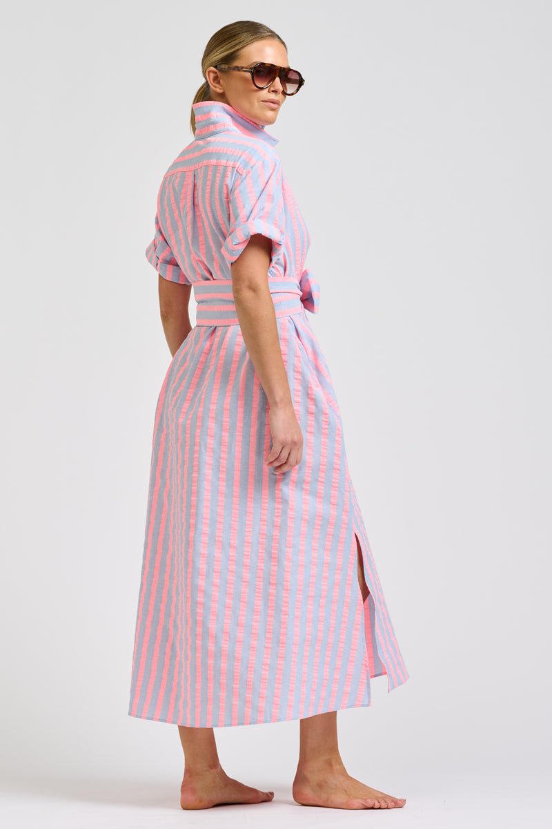 Lucy Dress - Chambray Neon