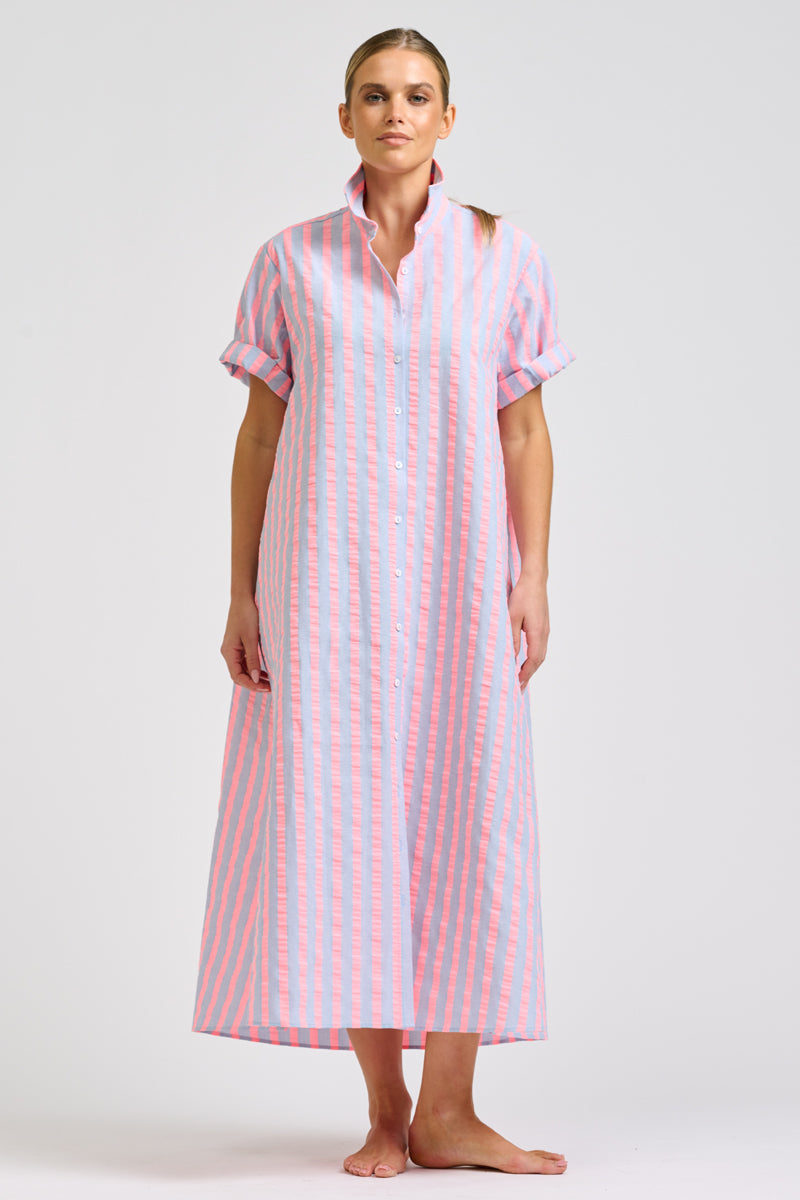 Lucy Dress - Chambray Neon