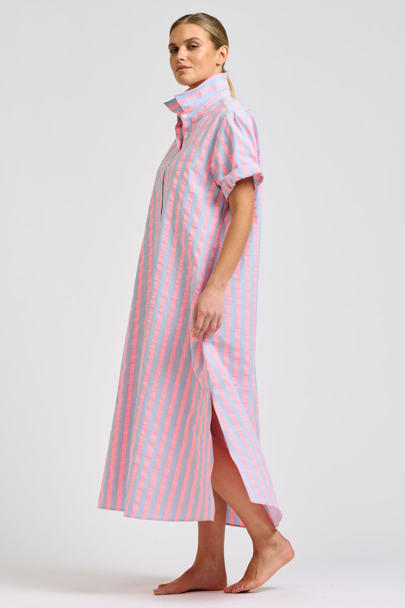 Lucy Dress - Chambray Neon