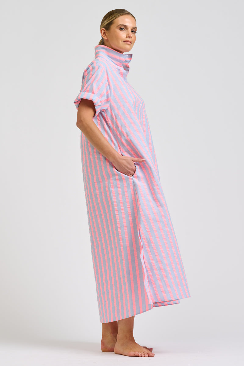 Lucy Dress - Chambray Neon