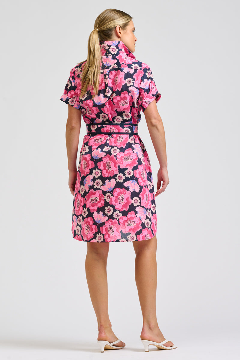 Lucy Mini Dress - Navy Neon Floral