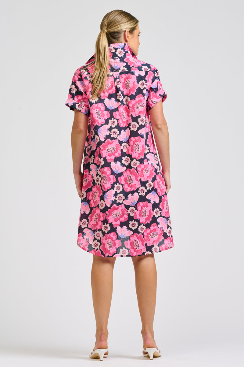 Lucy Mini Dress - Navy Neon Floral