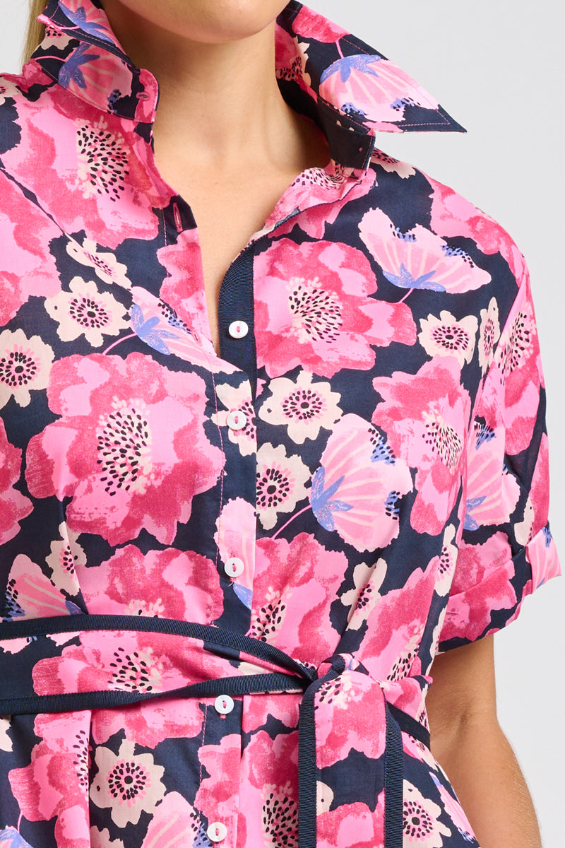 Lucy Mini Dress - Navy Neon Floral