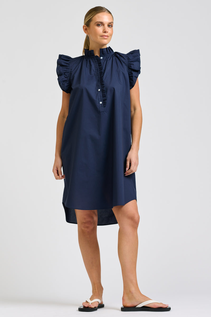 Poppy Popover Dress - French Navy