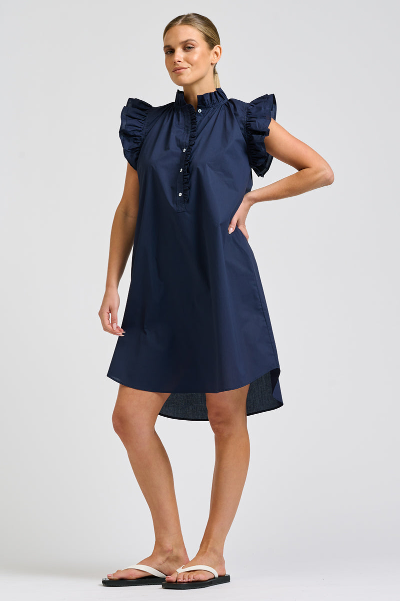 Poppy Popover Dress - French Navy