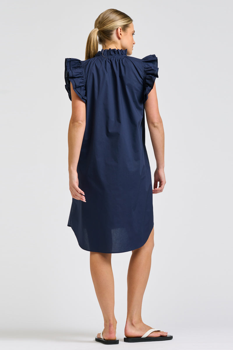 Poppy Popover Dress - French Navy