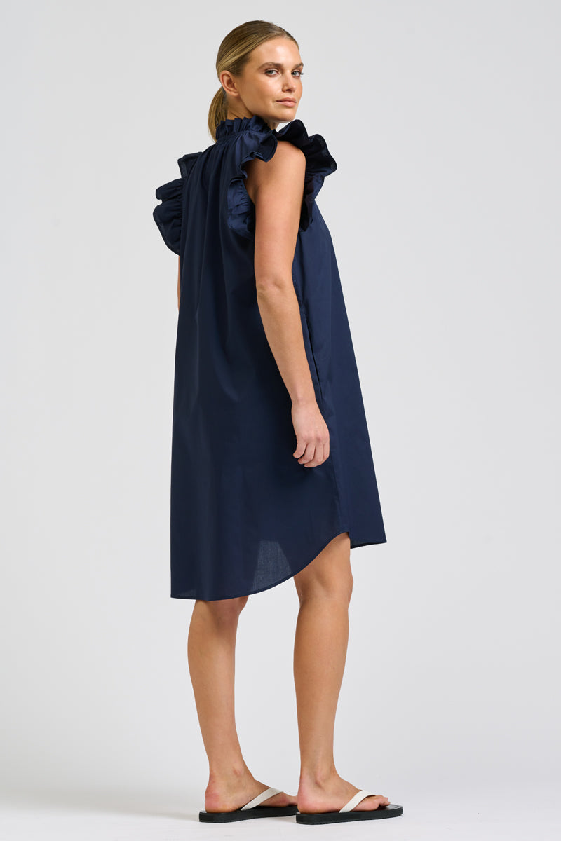 Poppy Popover Dress - French Navy