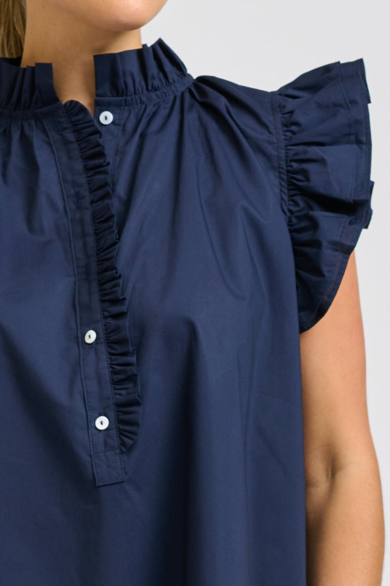 Poppy Popover Dress - French Navy