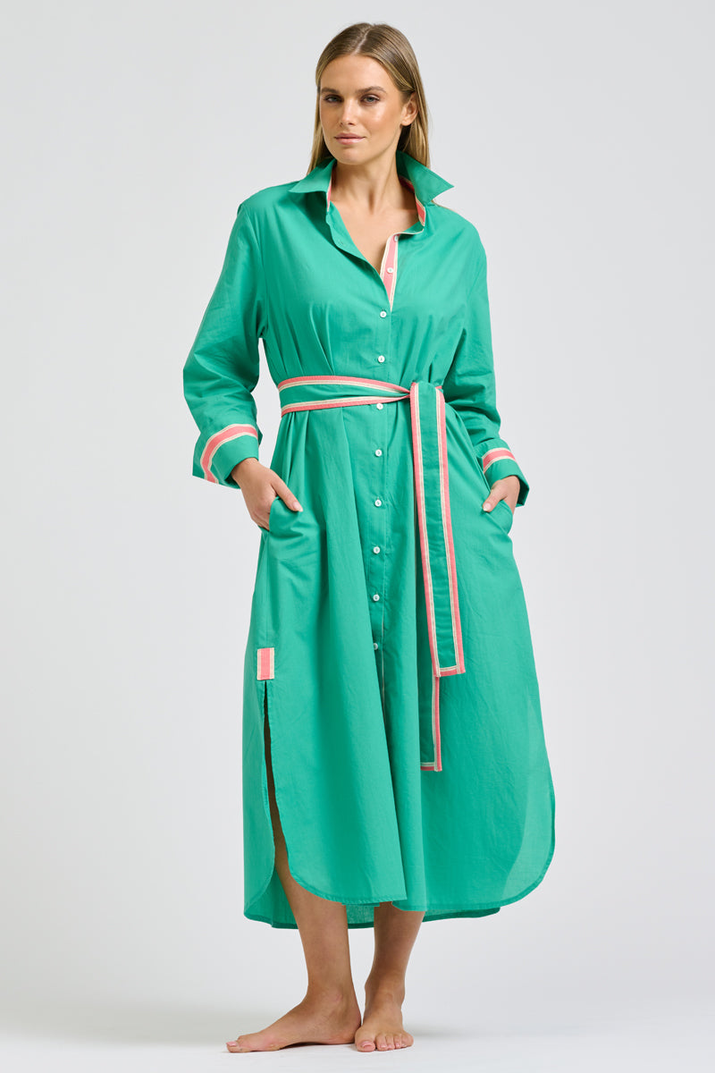 Pia Shirtdress - Marine Green