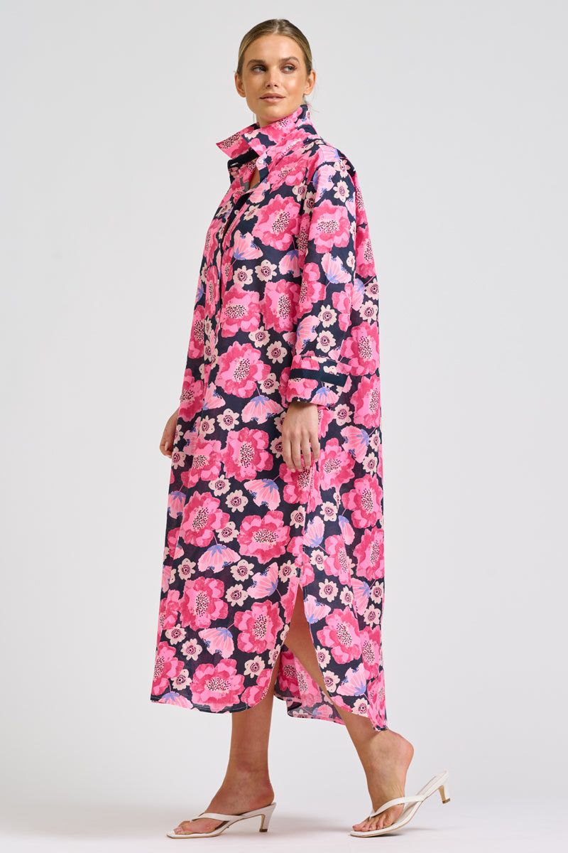 Pia Shirtdress - Navy Neon Floral