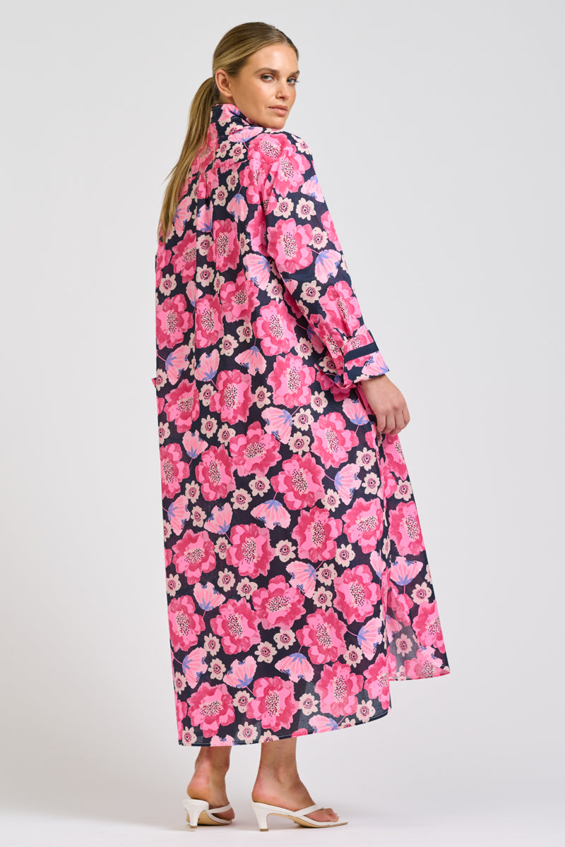 Pia Shirtdress - Navy Neon Floral